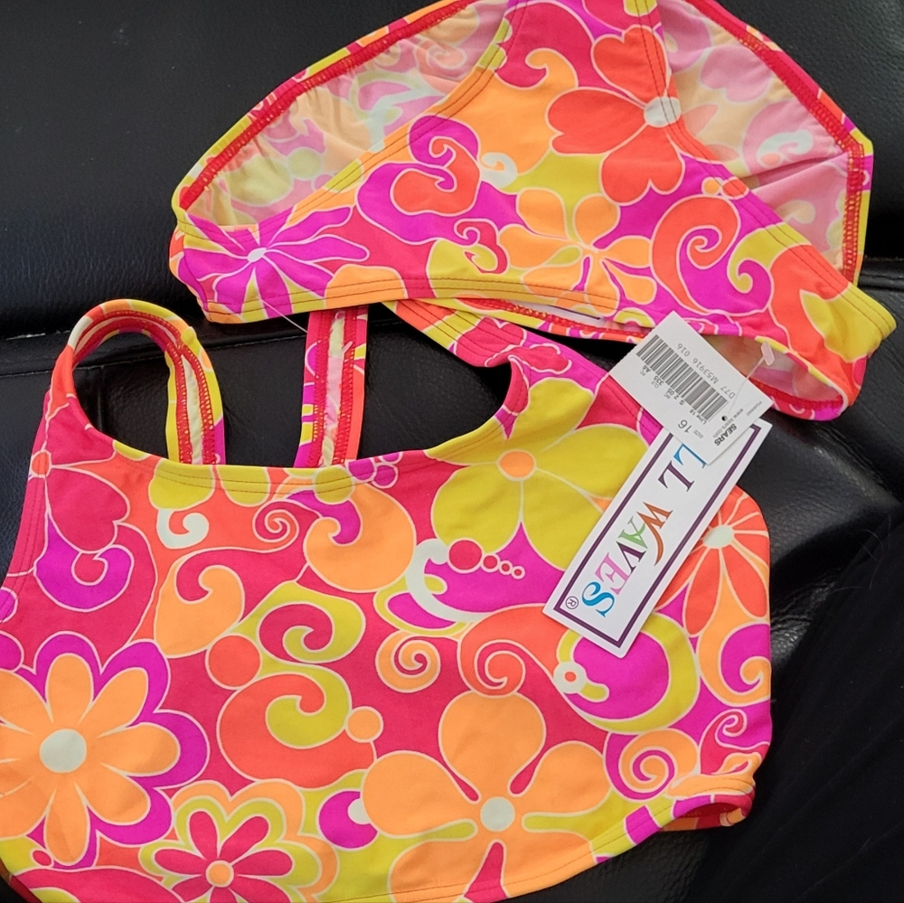 Kids ALL WAVES Swimsuit Bikini 16 Pink NWT